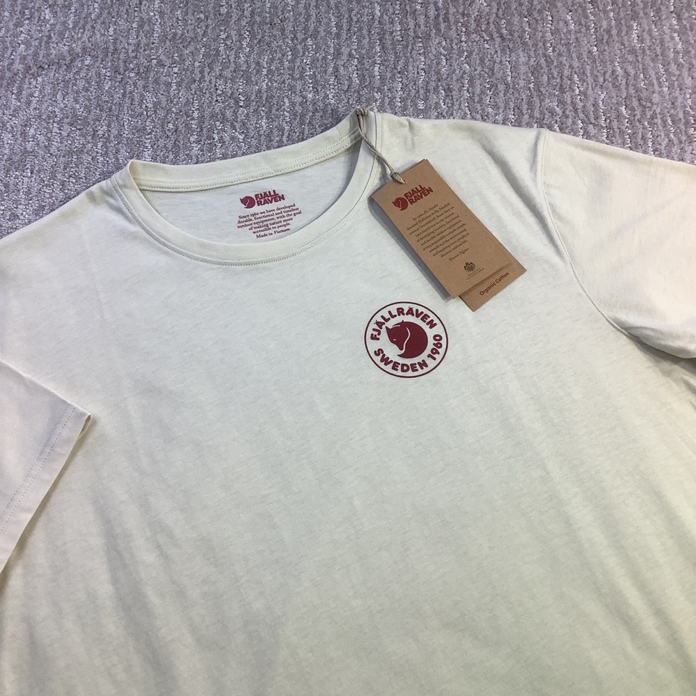 Fjallraven 1960 Logo T-shirt Mens Chalk‎ White Organic Cotton Tee Size XL NWT